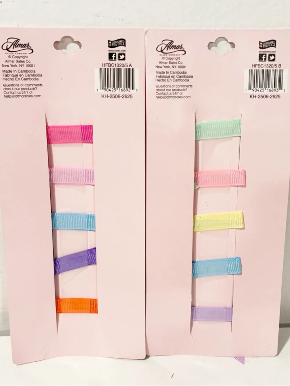 Hair Bows 5-Count Multicolor Girls Lot of 2 NEW